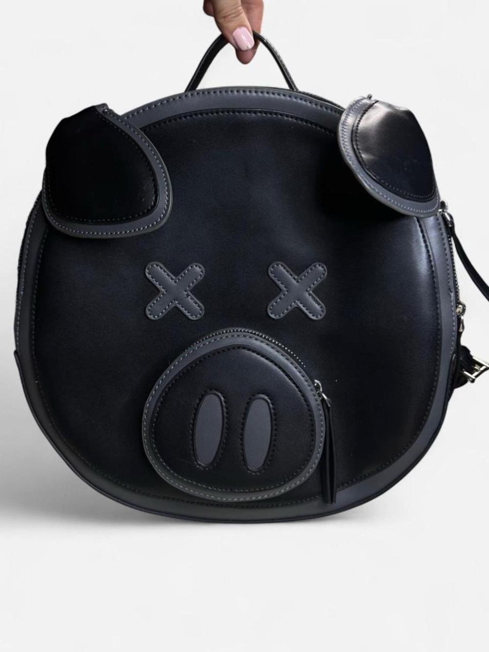 Rare Shane x Jeffree Star Black Round Novelty Pig-Face Backpack